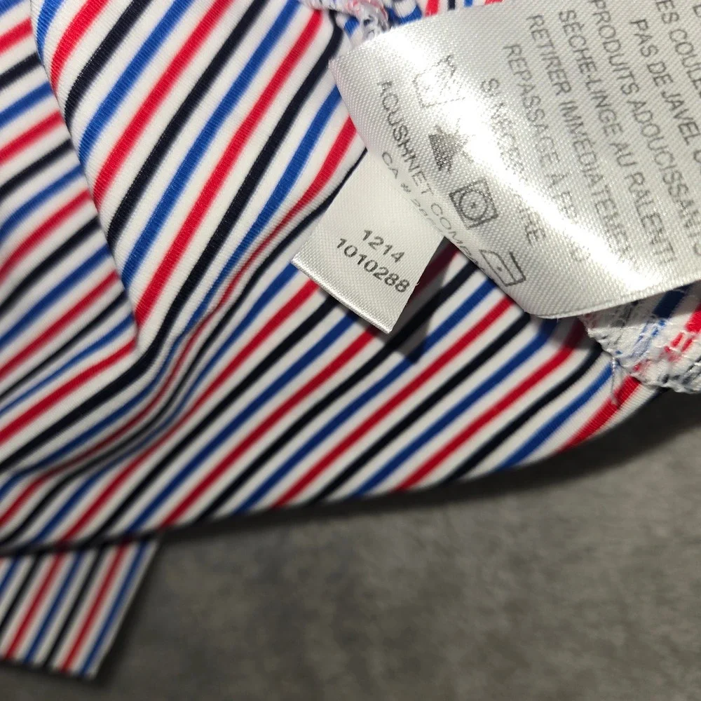 FootJoy Mens Striped Golf Polo Shirt Red White Blue CommonGround XL 1010288 - Picture 8 of 9
